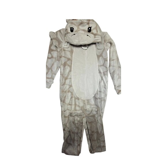 Giraffe Print XS Hooded Fleece Onesie Pajamas With Pockets Secret Treasures - Picture 6 of 11